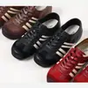 Zapatos de Entrenamiento Alemanes Clásicos de Cuero Genuino para Primavera y Verano, Nuevos Retro de Suela Plana de Moda con Rayas Aumentadores de Altura Zapatos de Entrenamiento Alemanes Wfsy60053