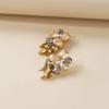 Brincos de Cristal Multicamadas Cravejados de Diamante de Nova Marca de Luxo Europeia e Americana Brincos de Liga Totalmente Diamantados Acessórios de Vestuário Geometria