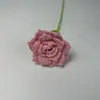 Flor de Rosa Pontuda de Crochê de Lã de Alta Qualidade Finalizada Flor Artificial de Lã Flor de Rosa Pontuda