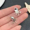Nueva Serie de Plata Antigua Animal Marino Pulpo Tortuga Colgante Colgante Llavero DIY Collar Accesorios de Joyería de Moda