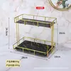 Tocador de Lujo Ligero Estante de Almacenamiento de Cosméticos Lavabo de Baño Inodoro Tocador Almacenamiento de Doble Capa de Escritorio de Lujo Ligero