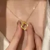 Colar Anel de Möbius Feminino Design de Nicho Ins Super Brilhante Moda Luxo Leve High-End Versátil Pingente Corrente para Suéter