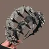 Diadema de malla de lunares de alta gama para mujer, estilo blogger, elegante, con dientes, diadema antideslizante, para frente amplia, sujetador de pelo