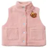 Chaleco de Oso Pequeño Suave Pegajoso Estilo Coreano para Niños Pequeños Otoño/Invierno 2026 Nueva Moda Infantil Niña Top Cálido Engrosado