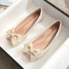 U16 Huidong Yixinda Zapatos Planos Tipo Gorro para Mujer 2025 Ropa Exterior Cuero Suave Boca de Pescado Zapatos de Madre Lazo Zapatos de Mujer
