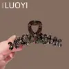 Novo Prendedor de Cabelo Grande de Alta Resistência 2025 Clipe de Cristal Preto de Alta Qualidade para Mulheres Acessório de Cabelo Elegante para a Parte de Trás