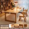 Escritorio de Madera Maciza Seleccionada para Sala de Estar, Mesa para Leer y Estudiar, Escritorio Doble para Uso Doméstico, Mesa Multifuncional, Estación de Trabajo