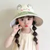 Sombrero de protección solar para niños, sombrero de verano delgado con ala ancha plegable con temática de animales para niños y niñas, sombrero de ala ancha con parte superior abierta