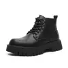 Botas Martin para hombre, moda transfronteriza otoño/invierno, botas cortas de cuero de media a alta caña de moda para hombre, botas de trabajo de suela gruesa, botas de cuero, botas para hombre