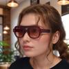 Nuevas gafas de sol Morandi con costuras de color en contraste, diseño de rayas anti-UV, montura completa y montura grande.