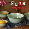 Tazón Clásico Retro de Esmalte Tazón de Arroz de Esmalte Recipiente Antiguo Tazón para Sopa Recipiente para Sopa Recipiente para Sopa de Esmalte Verde Recipiente con Borde Enrollado Amarillo