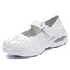 Em estoque Sapatos de Enfermeira com Amortecimento de Ar Branco Salto Plataforma Baixa Respirável Confortável Solado Macio Antiderrapante Hospitalar Feminino Sapatos de Trabalho Primavera e Verão