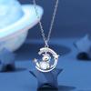 Pulsera de unicornio estrella de plata esterlina 925 para mujer original piedra lunar micro-incrustada estrella pulsera de luna moda pulsera ins generación cabello
