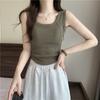 Camisola con copas, Sujetador de uso exterior para mujer, Ropa íntima todo en uno, Top sin mangas ajustado con efecto adelgazante, Parte inferior corta para hottie