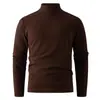 Comercio exterior transfronterizo producto nuevo otoño e invierno: Camiseta térmica de manga larga para hombre, color liso, cepillada por ambos lados, con cuello alto medio termostático