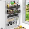 Estante de almacenamiento de malla transfronteriza para refrigerador, estante de almacenamiento de condimentos para salsa de soja sin perforaciones, estante de almacenamiento lateral de absorción magnética para refrigerador