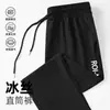 Envío Rápido Verano Casual Juventud Pantalones de Seda de Hielo para Hombre Pantalones Largos Pantalones Deportivos Finos Talla Grande Sueltos Pantalones de Aire Acondicionado