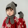 Gorro Estilo Coreano para Niños Bufanda Gruesa Cálida de Otoño e Invierno Gorro Todo en Uno para Hombres y Mujeres Gorro de Lana a Prueba de Viento con Protección para Orejas Moderno