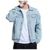 Chaqueta de Mezclilla para Hombre de Primavera Rasgada Estilo Coreano Tendencia Guapo Chaqueta de Pareja Estilo Japonés Holgada Chaqueta de Mezclilla para Estudiante