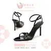 Sandalias de Tacón Alto para Mujer con Tiras Cruzadas y Punta Abierta, Talla Europea, Modernas, Lujo Ligero, Elegantes, con Hebilla de Cinturón, Diseño de Nicho, Sandalias de Tacón de Aguja
