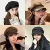 Boina de Alta Qualidade para Mulheres no Outono e Inverno, Fashion e Versátil, Chapéu de Pequeno Pintor que Valoriza o Rosto, Chapéu Octogonal de Newsboy Fresco e Doce