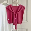 Elegante chal de punto, estilo coreano, nueva prenda exterior de primavera y otoño para mujer, chal de color liso, chal versátil de lana tejida, al por mayor