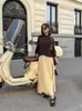 Falda Plisada Amarilla Casual de Verano 2025 Nueva para Mujer Transfronteriza Europea y Americana de Vacaciones