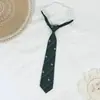 Corbata de Lazo Perezoso Rayada Roja y Dorada, No Necesita Atarse, Corbata Estilo Uniforme Escolar Japonés para Mujeres, Foto de Graduación, Corbata de Uniforme Académico Marrón para Hombre