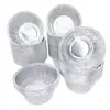 Taza Desechable de Papel de Estaño plateada Bowl Redondo Pequeño Antiadherente de Papel de Estaño Caja Redonda Pequeña de Papel de Estaño Caja de Arroz Riendo Taza de Papel de Estaño de Papel de Aluminio Hogareño