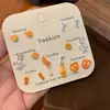 Nuevo Set de Aretes de Pastel de Postre y Pan para Mujer Diseño de Nicho Aretes Pequeños Lindos Dulces Aretes Únicos