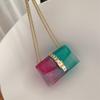 Bolsos Verano 2025 Nuevo Bolso de Gelatina Degradado Moda Contraste de Color Bolso de Cadena Bandolera Bolso de Hombro Bolso Pequeño de Mujer