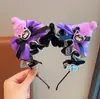 Peruca infantil Kuromi tranças anéis de cabelo meninas tranças bolha arco lanterna tranças duplo ponyon tendões de borracha