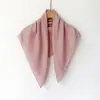 Bufanda Cuadrada Sencilla y Elegante de Color Sólido para Primavera-Verano Estilo 70s, Bufanda de Terciopelo con Patrón de Espiga, Bufanda de Cuello Versátil de Alta Gama, Pañuelo para la Cabeza de Algodón y Lino