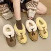 Botas de nieve zapatos casuales perezosos ropa de exterior 2026 invierno nuevas pantuflas de pelo puntera cerrada casual forradas de felpa suela gruesa pantuflas
