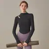 Camiseta Deportiva de Manga Larga para Pilates para Mujer con Almohadilla en el Pecho Ropa de Yoga Profesional de Alta Gama Malla Ropa de Fitness Superior
