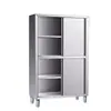 Gabinete de Acero Inoxidable 304 de Cuatro Puertas para Platos, Electrodoméstico Comercial Espesado y Gabinete de Acero Inoxidable para Almacenamiento de Utensilios de Cocina