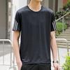 Camiseta de seda de hielo para hombre, de manga corta, deportiva, de verano, de secado rápido, transpirable, de media manga, holgada, 2025
