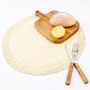 Mantel Redondo Antideslizante para Mesa de Comedor, Posavasos Tejido Estilo Nórdico Aislante del Calor, Mantel Occidental Estilo Ins, Mantel de Paja Natural