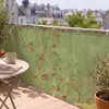 Nueva cortina de privacidad para balcón estilo chino de gato y caqui, cortina de privacidad para villa, cortina cortavientos para barandilla de terraza, cortina de tela bloqueadora de lluvia anti-miradas indiscretas