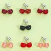 Pingente Acrílico Cereja Vermelha Artificial Estéreo DIY Acessórios Chaveiro Cereja Colorido Acessórios Pingente Cereja