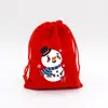 Fornecimento Direto Transfronteiriço Grande Saco Vermelho de Veludo de Natal Saco para Embalagem de Presente de Joias Saco de Presente para Doces de Maçã do Papai Noel