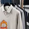 Suministro Directo de Fábrica Suéter Básico Otoño e Invierno para Hombre Anti-Pilling Cuello Polo Casual para Hombres de Mediana Edad Camisa de Punto