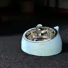 Tigela angular para gato em aço inoxidável, tigela de comida para cães e gatos, anti-derramamento, proteção cervical, tigela de água e comida para gatinhos, atacado transfronteiriço