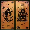 Decoraciones para Fiesta de Halloween Transfronterizas Cabeza de Calabaza de Horror Parca Pegatinas de Vidrio Fantasma Cuervo Murciélago Pegatinas Estáticas