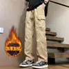 Pantalones Deportivos Rectos de Moda para Hombre, Senderismo al Aire Libre, Otoño e Invierno Transfronterizos para Hombre, Pantalones de Trabajo Retro Americanos con Forro Polar