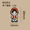 Nuevos dijes para zapatos de dibujos animados de One Piece transfronterizos, accesorios DIY para zapatos con agujeros, hebillas de zapatos de anime de dibujos animados, suministro directo de fábrica, en stock