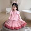 Conjunto de Vestido de Dos Piezas con Suéter y Chaleco para Niña 2026 Otoño Nuevo Estilo Coreano Atuendo Inspirado en Chanel Moda Infantil al por Mayor