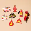 Serie de Alto Venta Transfronteriza Temática de Fuego Joyería con Goteo de Aceite Accesorios Colgantes de Aleación para DIY Cadenas para Teléfono Llaveros Encantos Hecho a Mano