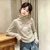 Ropa interior térmica de forro polar para niña, cuello semi-alto, a rayas, Otoño Invierno 2026, nuevo, lindo, para bebé niña, manga larga, top cepillado