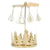 Candelabro Metálico Giratorio de Aromaterapia Hecho en Fábrica Adornos Románticos con Velas Linterna Giratoria de Cobre Estilo Europeo Molino de Viento Venta al por Mayor